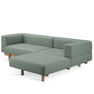 Alchemist Sofa with Right Chaise Longue Blue Light - EMKO