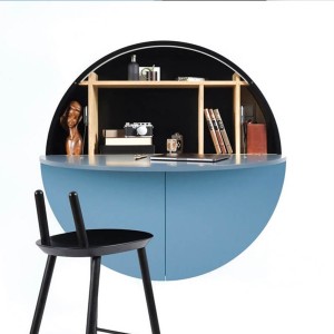 Black/Blue Pill Wall Desk - EMKO