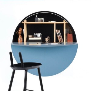 Bureau mural noir / bleu Pill - EMKO