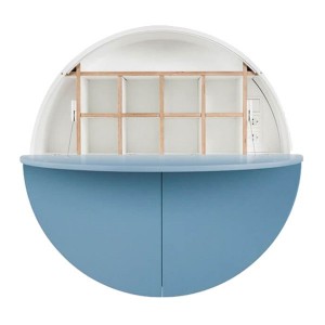 Bureau mural blanc / bleu Pill - EMKO