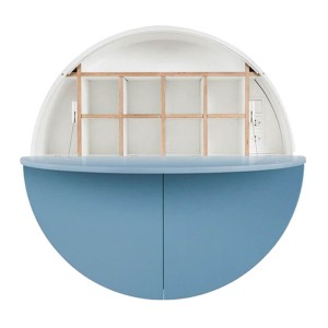 Wall-mounted desk white / Pill blue - EMKO