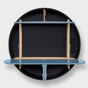 Black/Blue Pill Extra Wall Desk - EMKO