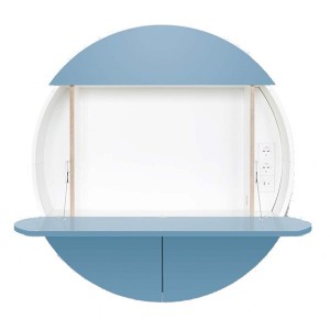 Bureau mural Blanc / Bleu Pill Extra - EMKO