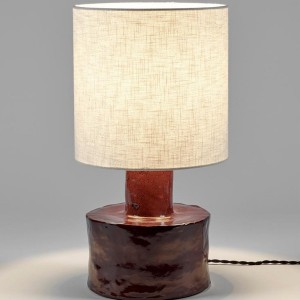 Lampe à poser céramique rouge et lin - Marie Michielssen - Serax