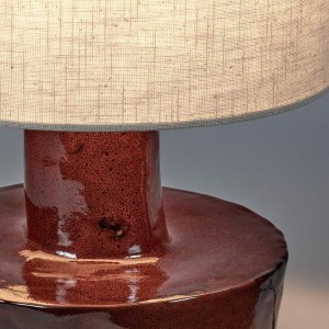 Lampe à poser céramique rouge et lin - Marie Michielssen - Serax