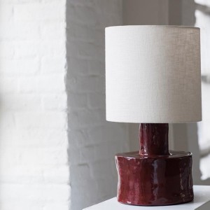 Lampe à poser céramique rouge et lin - Marie Michielssen - Serax