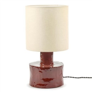 Lampe à poser céramique rouge et lin - Marie Michielssen - Serax
