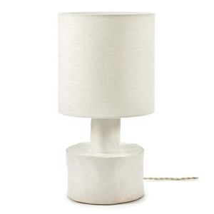 White ceramic and linen table lamp - Marie Michielssen - Serax