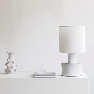 Lampe à poser céramique blanche et lin - Marie Michielssen - Serax