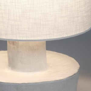 White ceramic and linen table lamp - Marie Michielssen - Serax