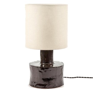 Black ceramic and linen table lamp - Marie Michielssen - Serax