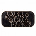 Plateau rectangulaire noir en bois de manguier avec motifs dorés gravés - Bloomingville - Woodely