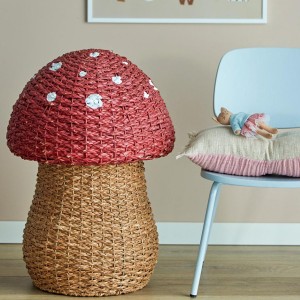 Corintha Basket with Lid Red Seagrass - Bloomingville Mini