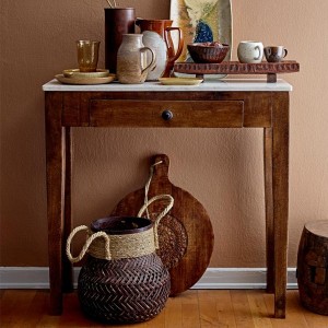 Hauge Side Table Brown Marble - Creative Collection by Bloomingville