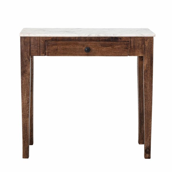 Table d'appoint en marbre marron de la collection Hauge - Polyvalence et élégance dans le couloir