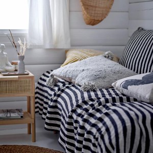 Manon Nature Pine Cannage Side Table / Bedside Table - Bloomingville