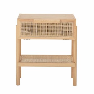Manon Nature Pine Cannage Side Table / Bedside Table - Bloomingville