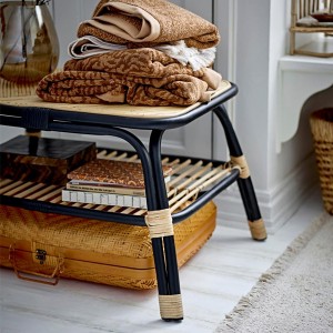 Loue Black Rattan Side Table - Bloomingville