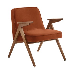 fauteuil Bunny Rouge en tissu Velvet Sierra - 366 Concept
