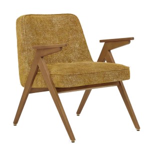 Fauteuil Bunny Jaune en tissu Marble Mustard - 366 Concept