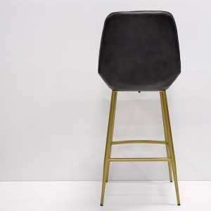 Tabouret de bar confort en cuir noir X2 - Trademark Living