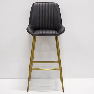 Tabouret de bar confort en cuir noir X2 - Trademark Living
