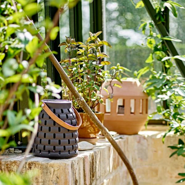 Lanterne Solaire Treillis Noir Grès - Bloomingville