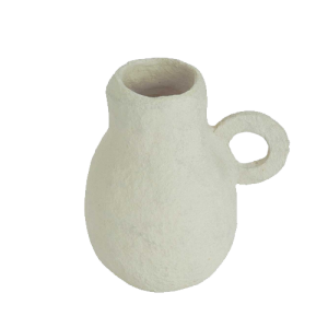 Vase décoratif en papier mâché blanc - Andrea House