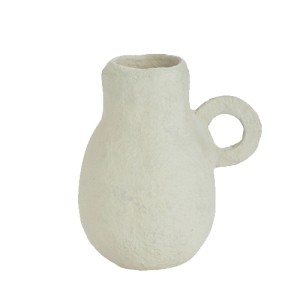 White papier-mâché decorative vase - Andrea House