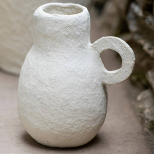 Vase décoratif en papier mâché blanc - Andrea House