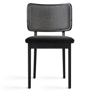 Oak and black velvet upholstered chair X2 - Red Edition