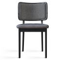 Oak and black velvet upholstered chair X2 - Red Edition