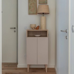 Small ENKI beige havana entrance cabinet - KULILE