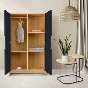 Small FLAK wardrobe Anthracite gray oak - Kulile