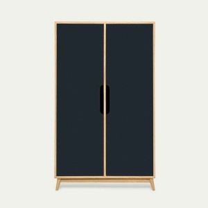Small FLAK wardrobe Anthracite gray oak - Kulile