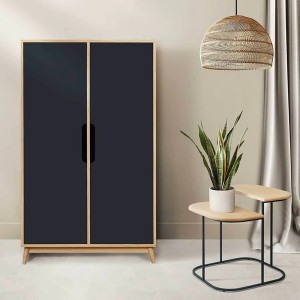 Small FLAK wardrobe Anthracite gray oak - Kulile