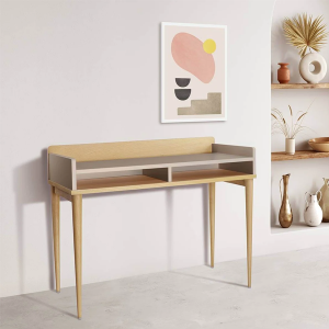 Bureau compact en bois ROCK Beige Havane - KULILE