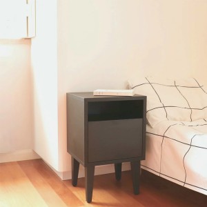 Bedside table with 1 door KLEE Black - KULILE