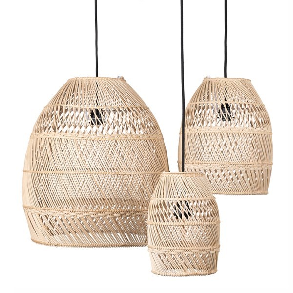 Abat-jour Moon Small Rotin Naturel set de 3 - Original Home