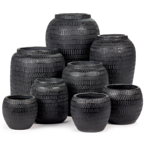 Flower Pot L Black Black Ancient - Serax