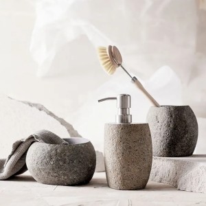 Valley Soap Dispenser Grey/Natural River Stone - Muubs