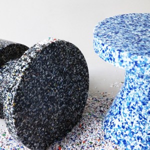 Tabouret Bit Cône Bleu / Blanc - Normann Copenhagen