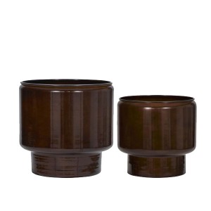 Pile Brown Plant Pot - House Doctor
