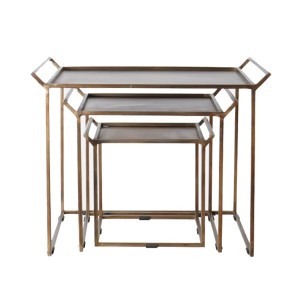 Nesting tables set of 3 brass - Affari Of Sweden