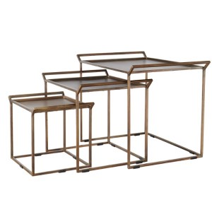 Nesting tables set of 3 brass - Affari Of Sweden