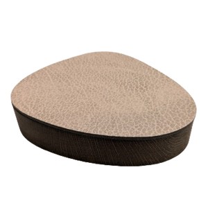boîte curve chêne couvercle et cuir recyclé - LINDDNA