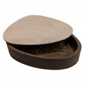 Anthracite Leather Teak Box - Linddna