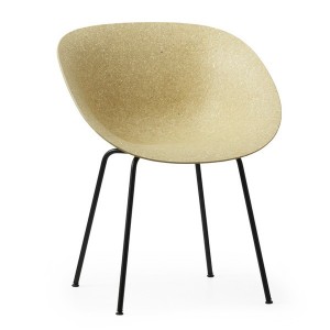 Large chair Mat black metal and hemp - Normann Copenhagen
