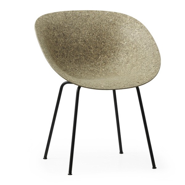 Chaise large Mat Seaweed métal blanc et chanvre - Normann Copenhagen