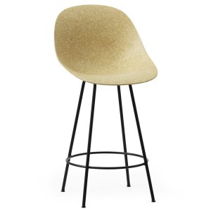 Chaise Ilot Mat 65cm Chanvre et métal noir - Normann Copenhagen